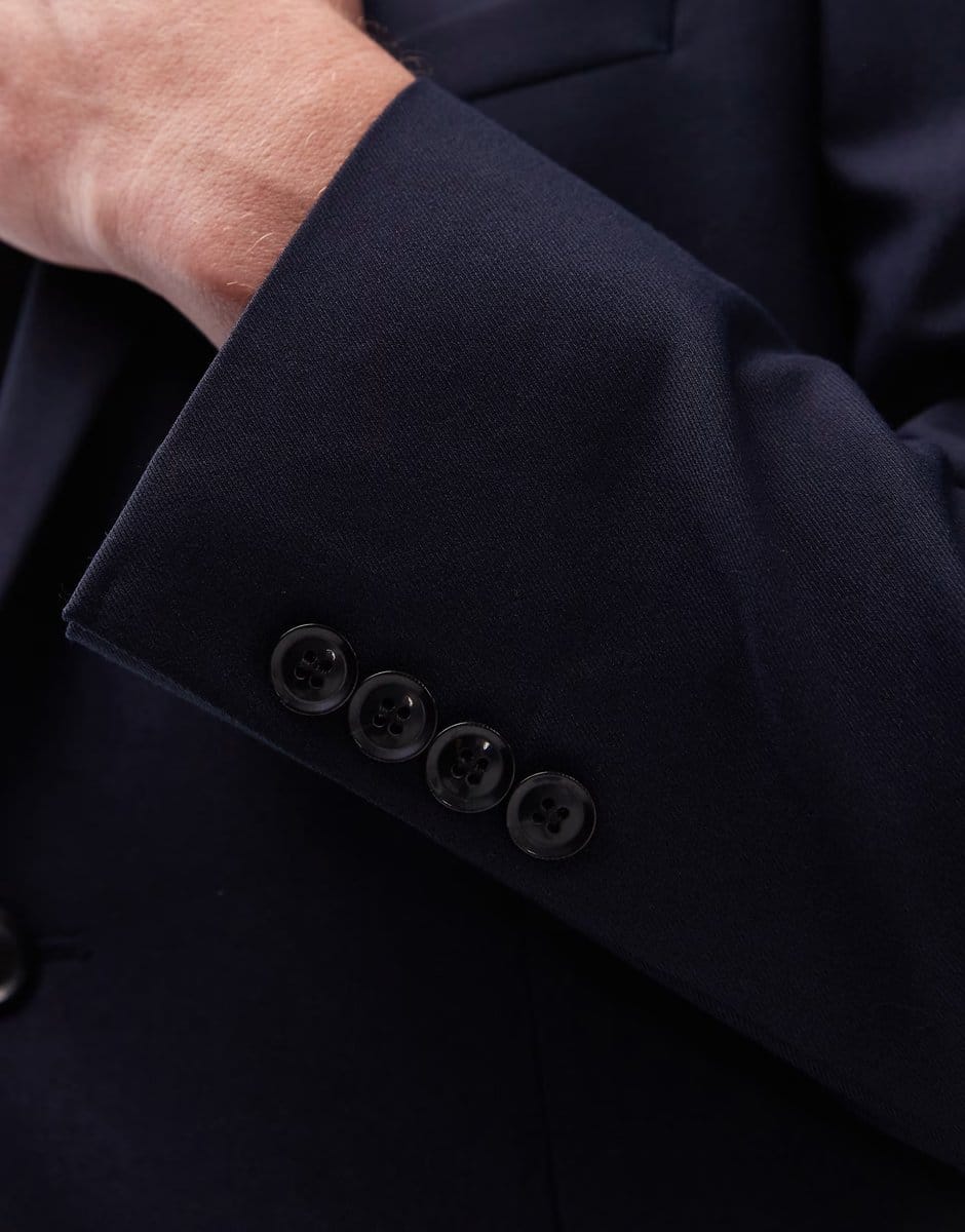 ASOS Topman skinny suit jacket in navy - 4