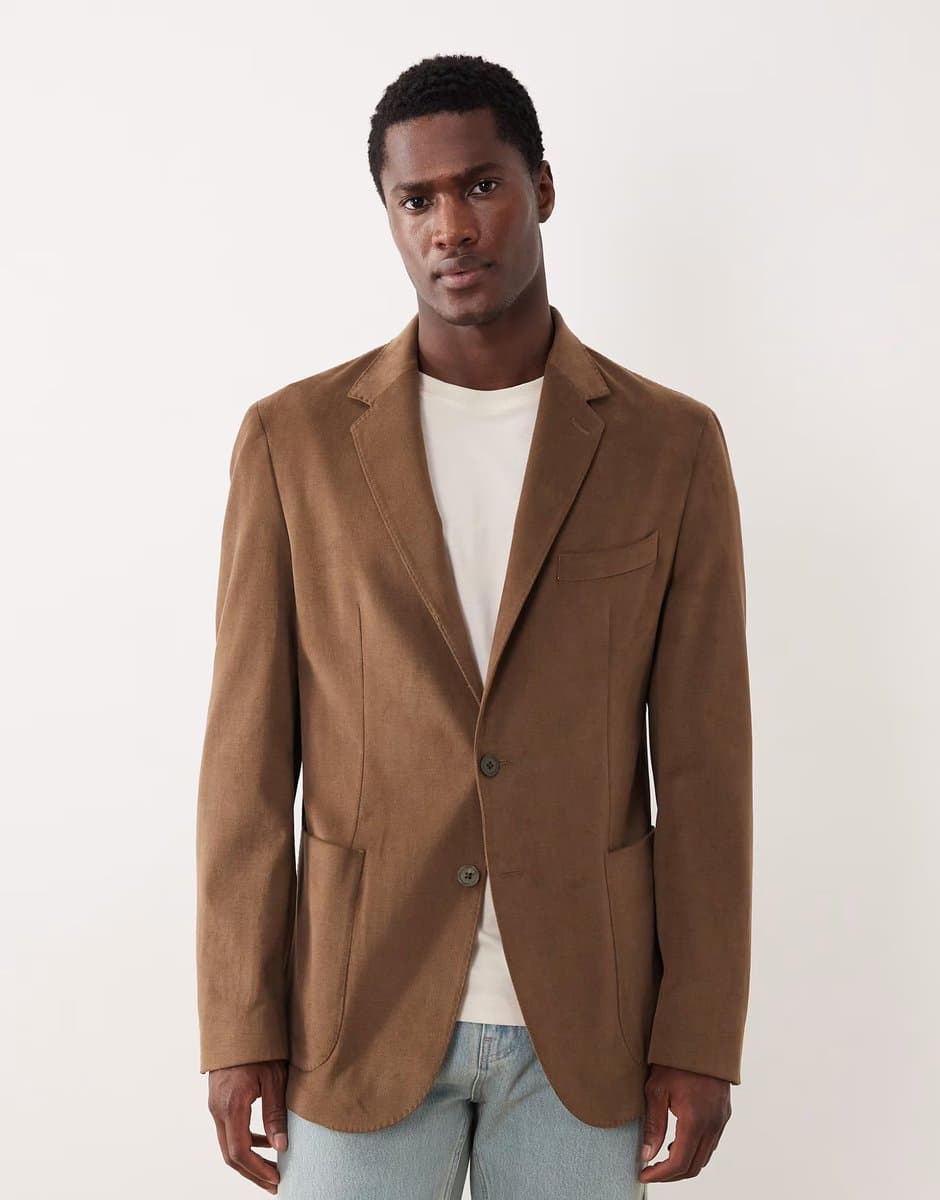 ASOS ASOS Premium Tailored Blazer in Mid Brown