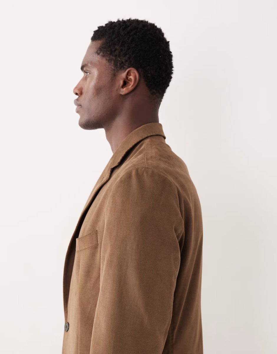 ASOS Mango premium tailored blazer in mid brown - 4