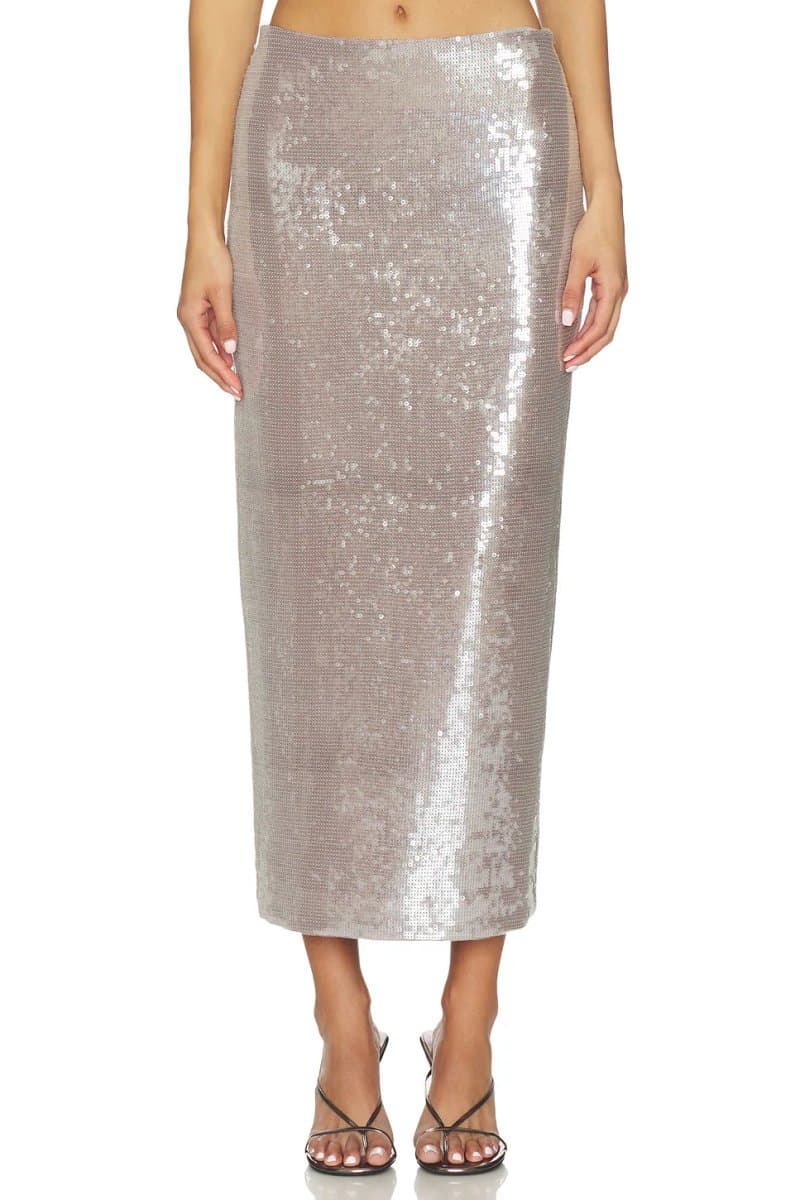 revolve Revolve Belinda Sequin Midi Skirt in Mink