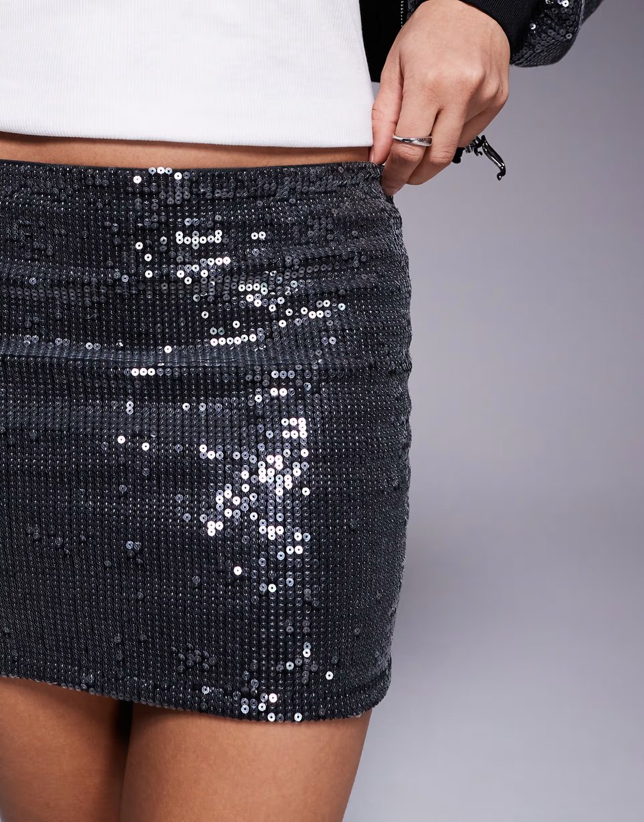 ASOS Juicy Couture sequin mini skirt in black - 3