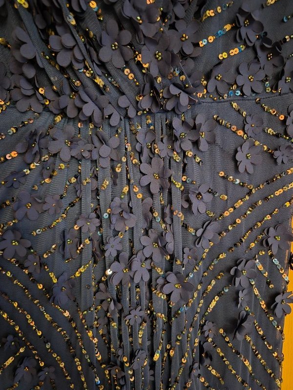 T.K. Maxx Stunning sequin/embelished full full length navy/royal blue evening dress. - 4