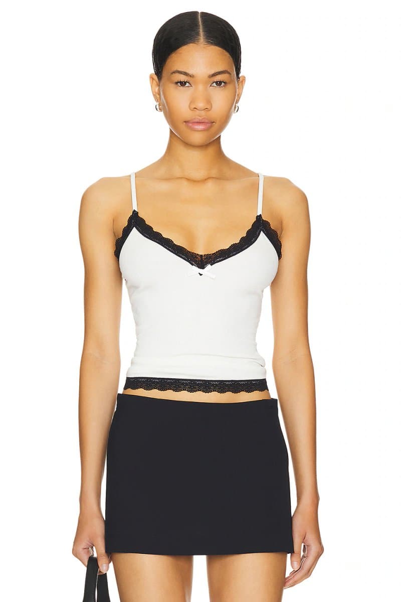 revolve Revolve Oriana Top with Lace Trim in White