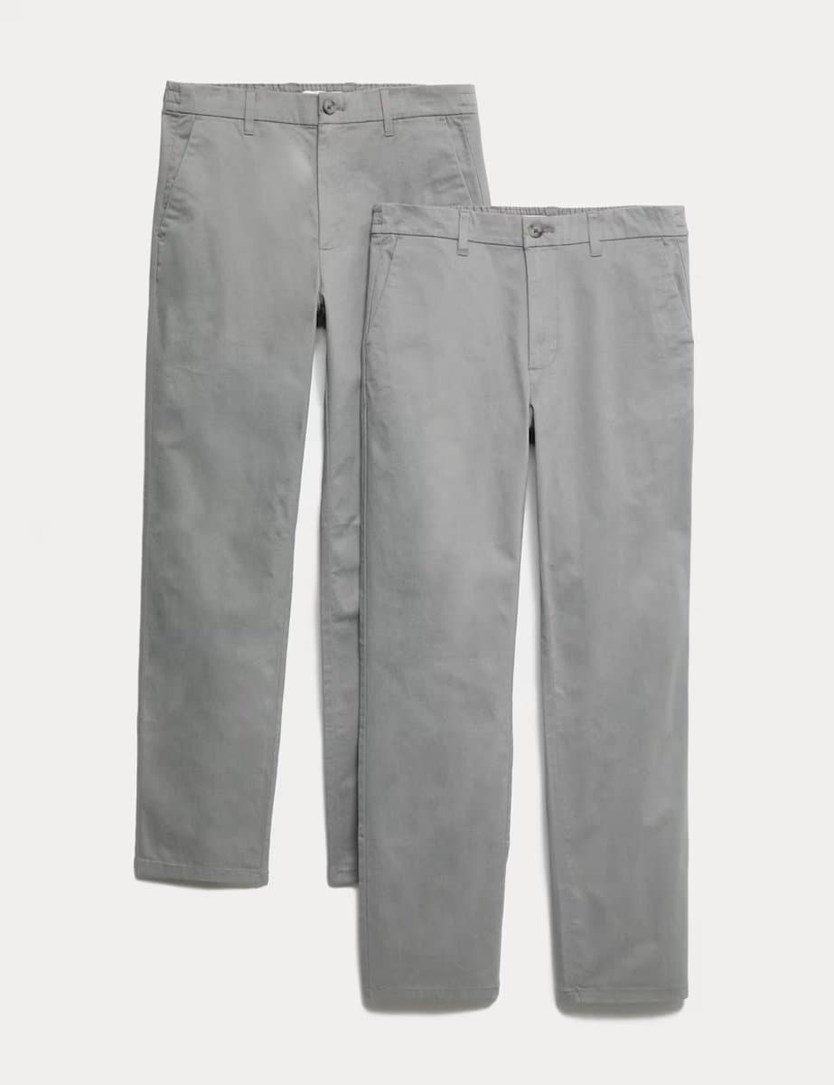 Marks & Spencer M&S Comfortable Stretch Chinos in Ash Grey