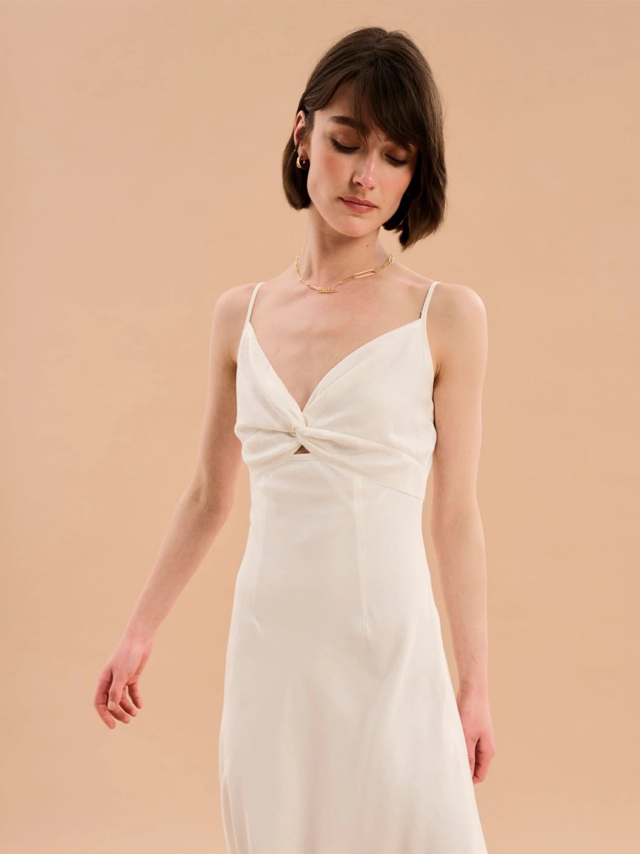OMNES Blossom Strappy Dress in White - 3