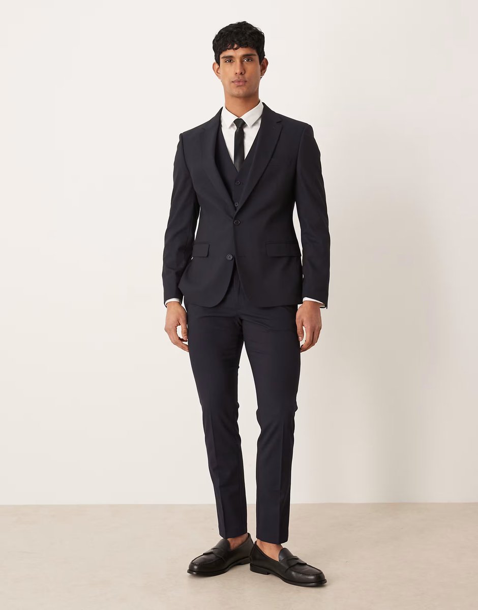 ASOS ASOS DESIGN skinny suit jacket in navy - 2