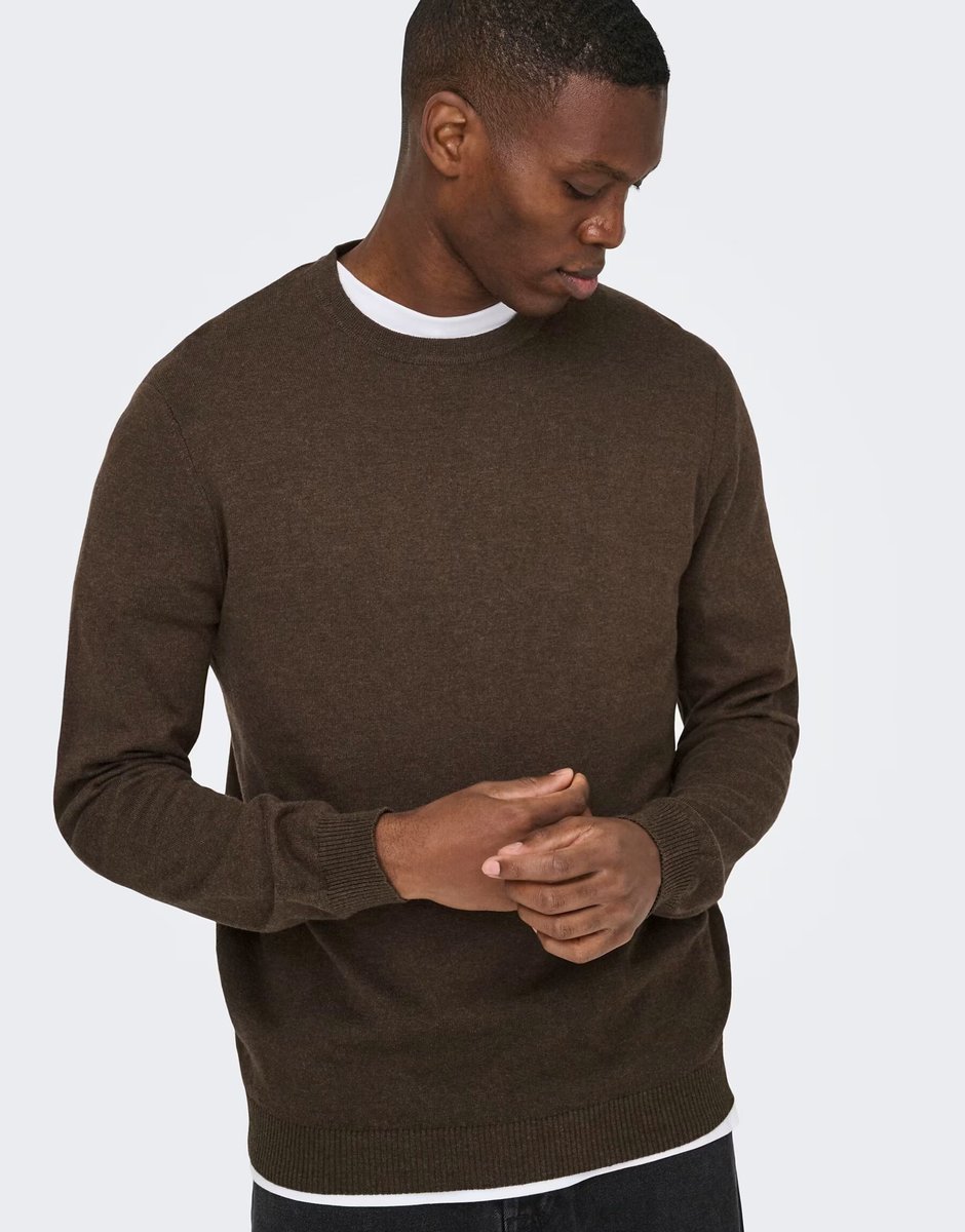 ASOS ONLY & SONS Knitted pullover in coffee bean - 2