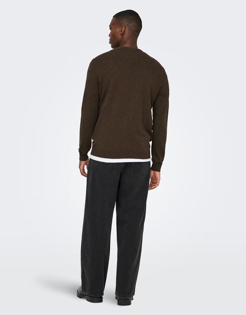 ASOS ONLY & SONS Knitted pullover in coffee bean - 4