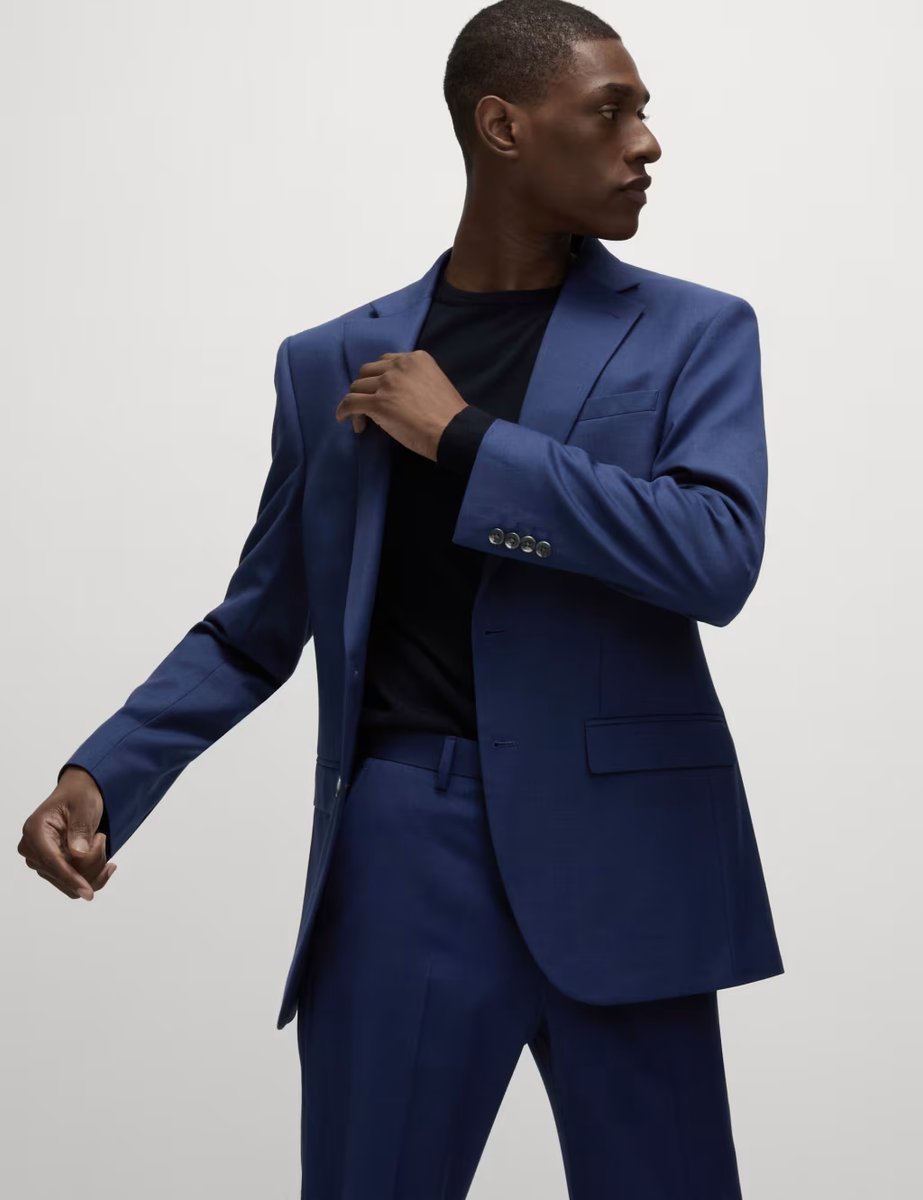 Marks & Spencer M&S Regular Fit Stretch Suit Jacket Dark Indigo - 3