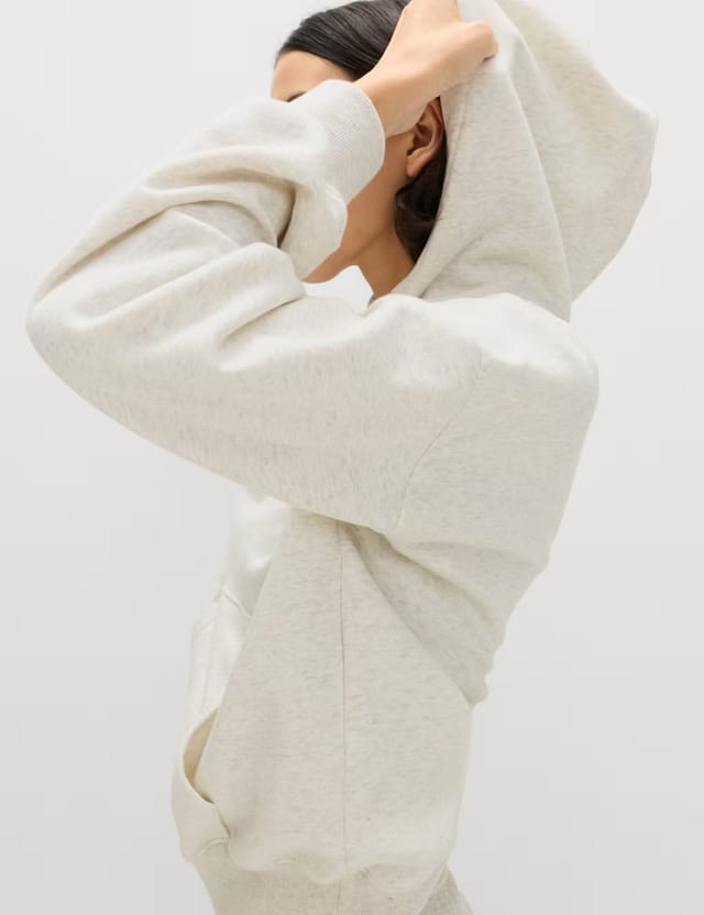 Marks & Spencer M&S Cotton Rich Hoodie Grey Mix - 2
