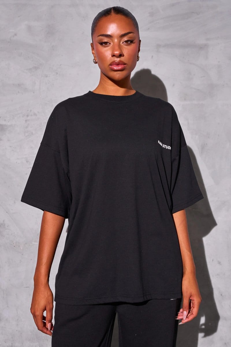 Kaiia Kaiia Studio Logo Oversized Tee Black - 1