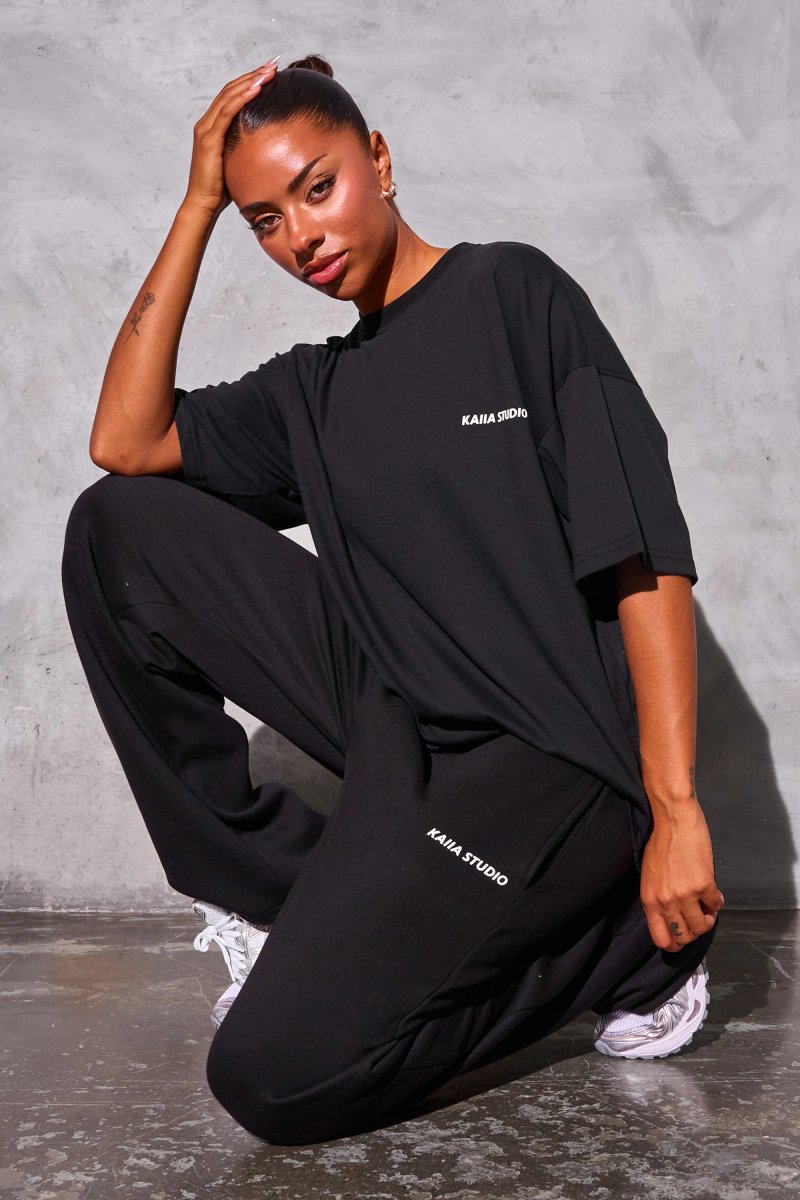 Kaiia Kaiia Studio Logo Oversized Tee Black - 3