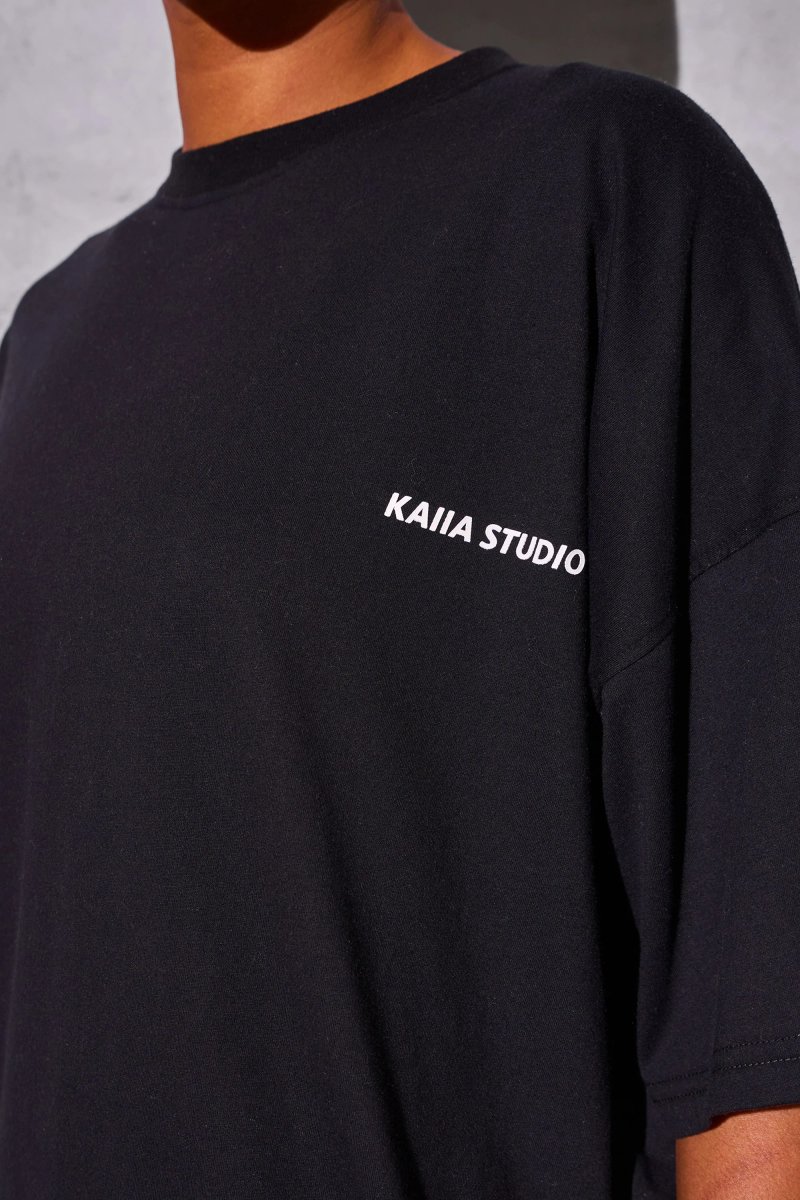 Kaiia Kaiia Studio Logo Oversized Tee Black - 4