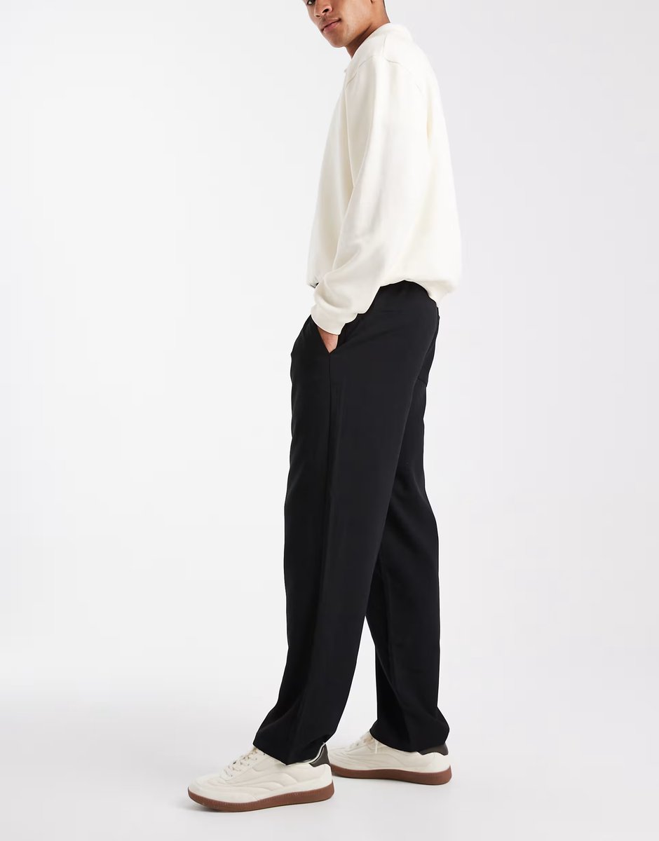 ASOS ONLY & SONS straight fit trouser in black - 3