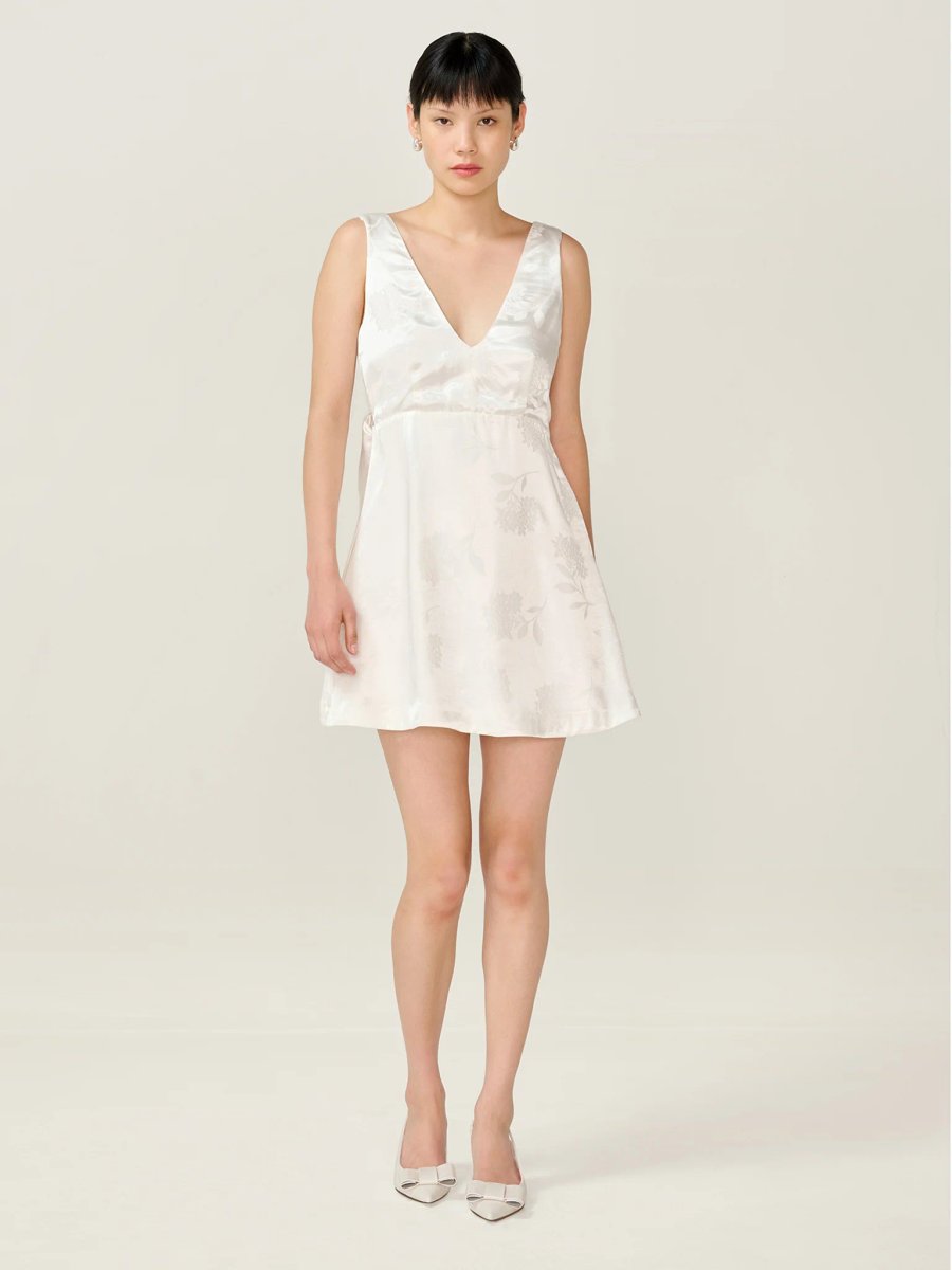 OMNES Bowlyn Jacquard Dress in Ivory - 2