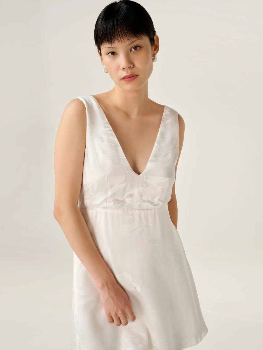 OMNES Bowlyn Jacquard Dress in Ivory - 4