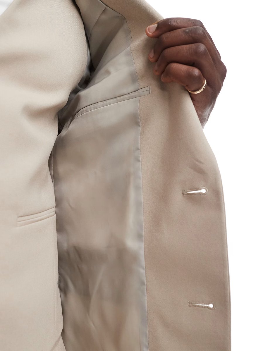 ASOS ASOS DESIGN skinny suit jacket in stone - 3