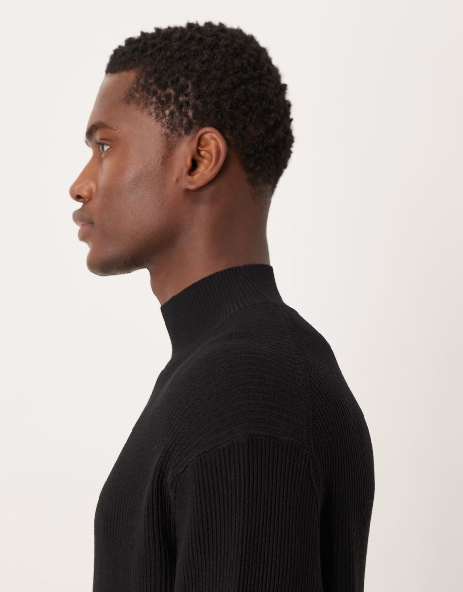 ASOS Mango classic ribbed high neck jumper in black - 4