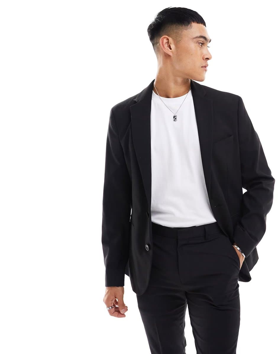 ASOS ASOS DESIGN Black Skinny Suit Jacket