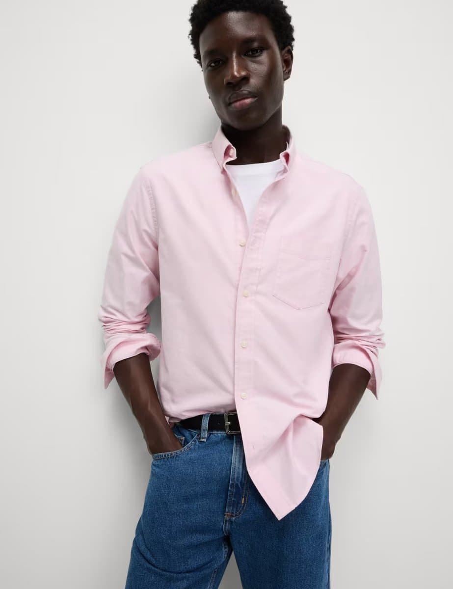 Marks & Spencer M&S Pure Cotton Ultimate Oxford Shirt Pink