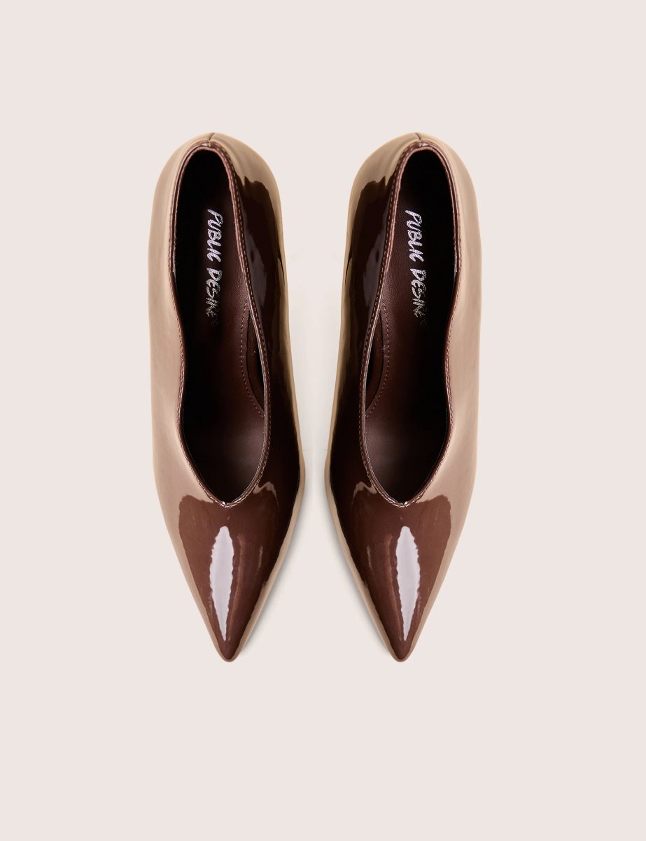 Public Desire Sedona Brown Patent Court High Heels - 3
