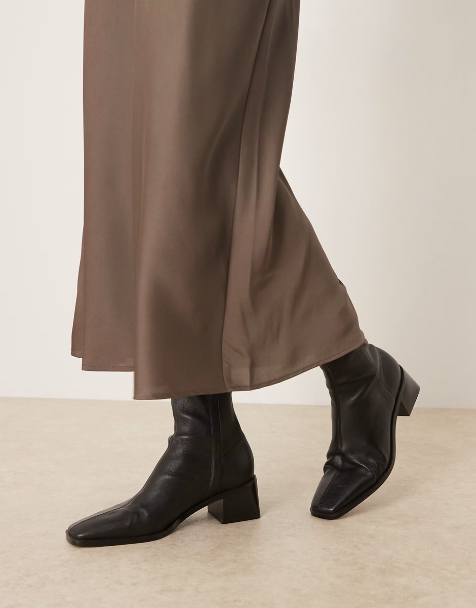 ASOS Vila satin maxi skirt in falcon - 4