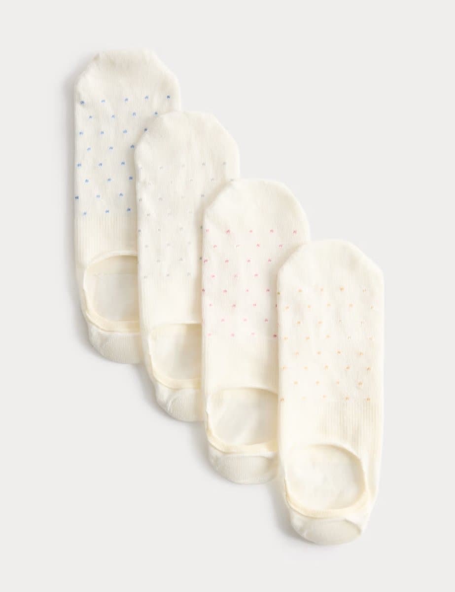 Marks & Spencer M&S 4 Pack Patterned Invisible Trainer Liners™ White Mix