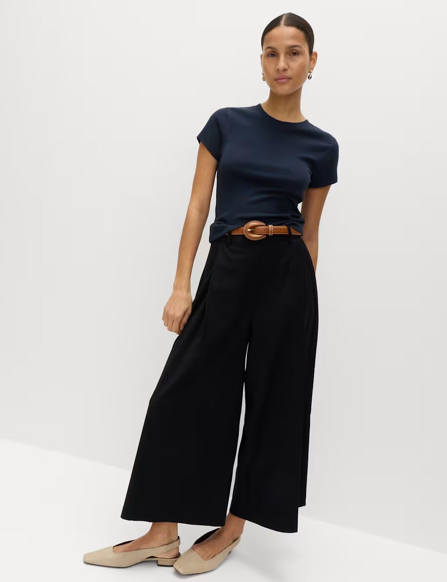 Marks & Spencer M&S Cotton Rich Premium T-Shirt Navy - 2