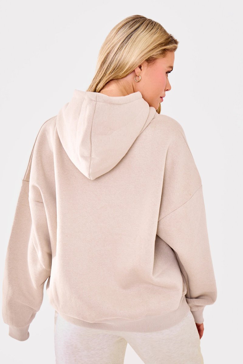 Kaiia Kaiia Embossed Logo Oversized Hoodie Ash Taupe - 4