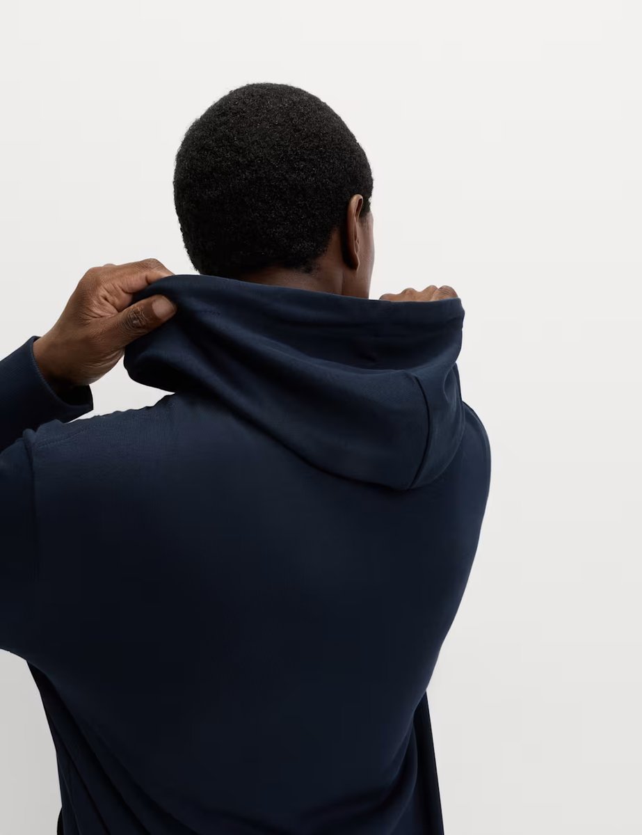 Marks & Spencer M&S Cotton Rich Zip Through Hoodie Navy - 2