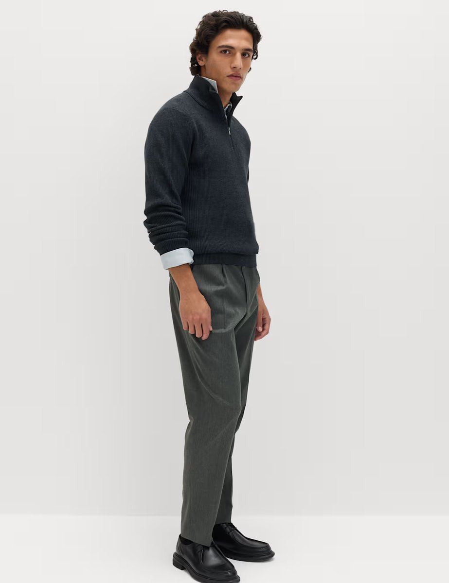 Marks & Spencer M&S Tailored Fit Stretch Smart Trousers Charcoal - 3