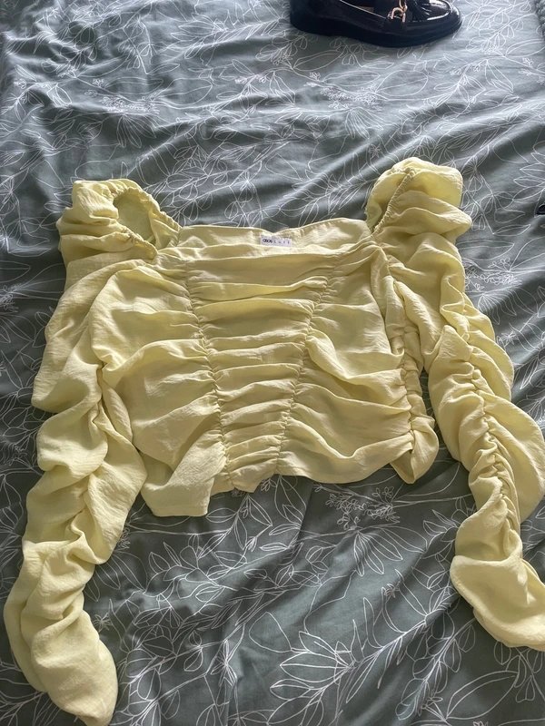 ASOS ASOS luxe yellow ruched blouse - 12 - 2