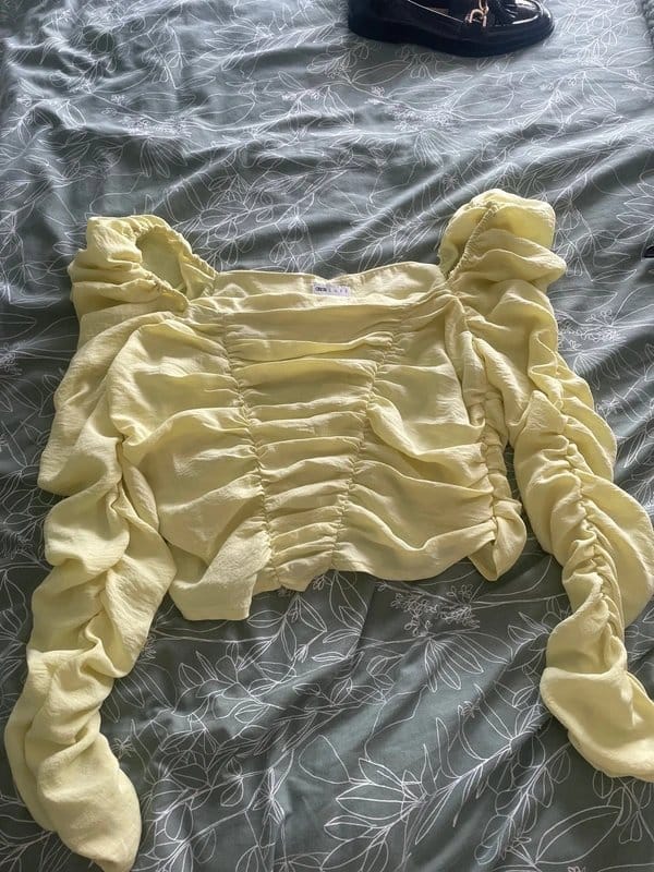 ASOS ASOS luxe yellow ruched blouse - 12 - 2