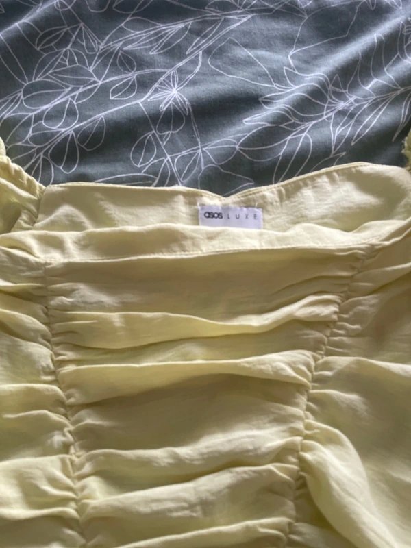 ASOS ASOS luxe yellow ruched blouse - 12 - 3
