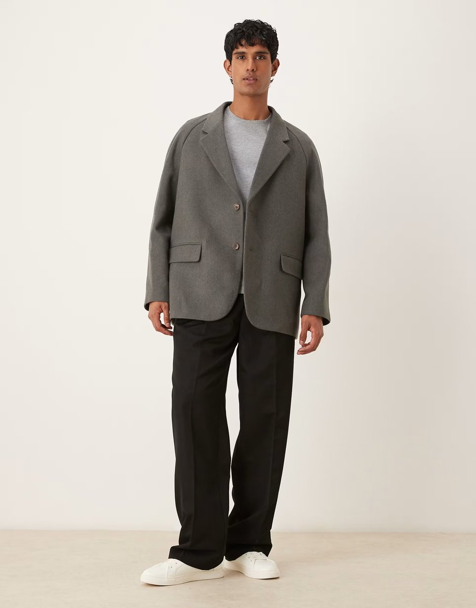 ASOS ASOS DESIGN oversized slouchy blazer in charcoal - 2