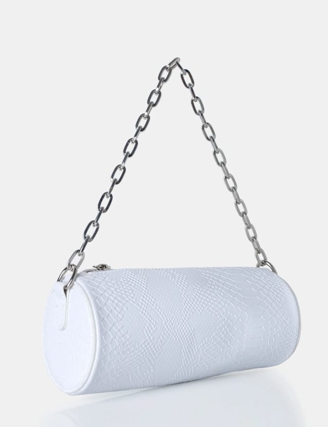 Public Desire The Claudia White Croc Shoulder Bag - 2