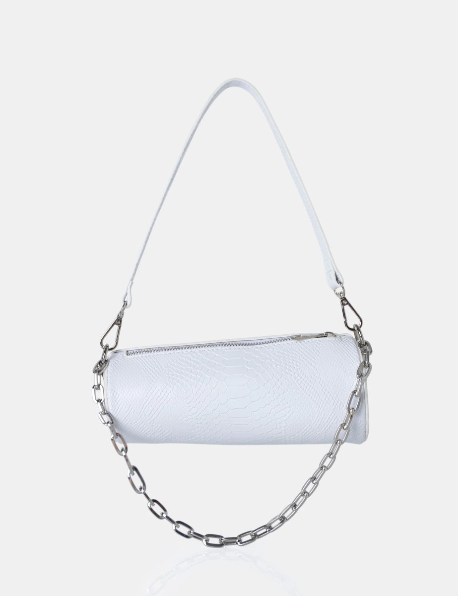 Public Desire The Claudia White Croc Shoulder Bag - 3
