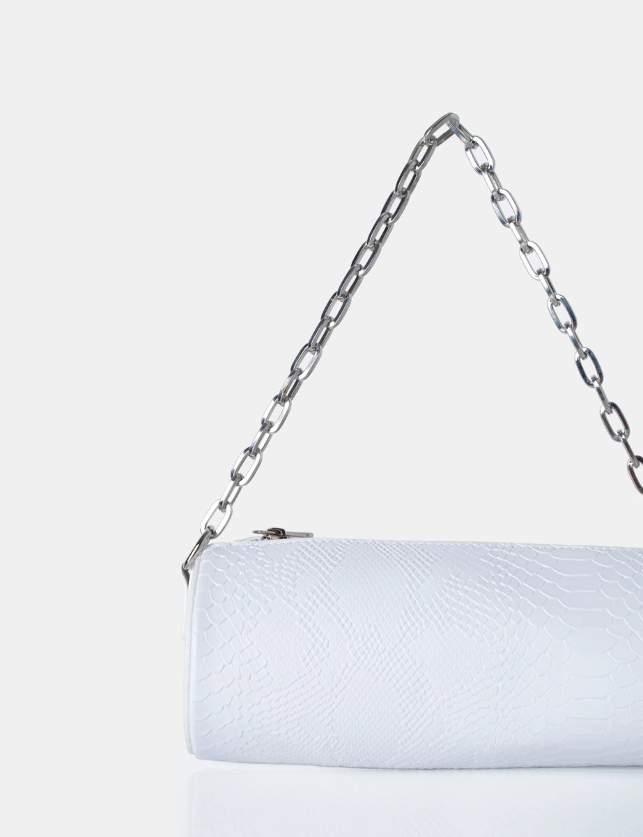 Public Desire The Claudia White Croc Shoulder Bag - 4