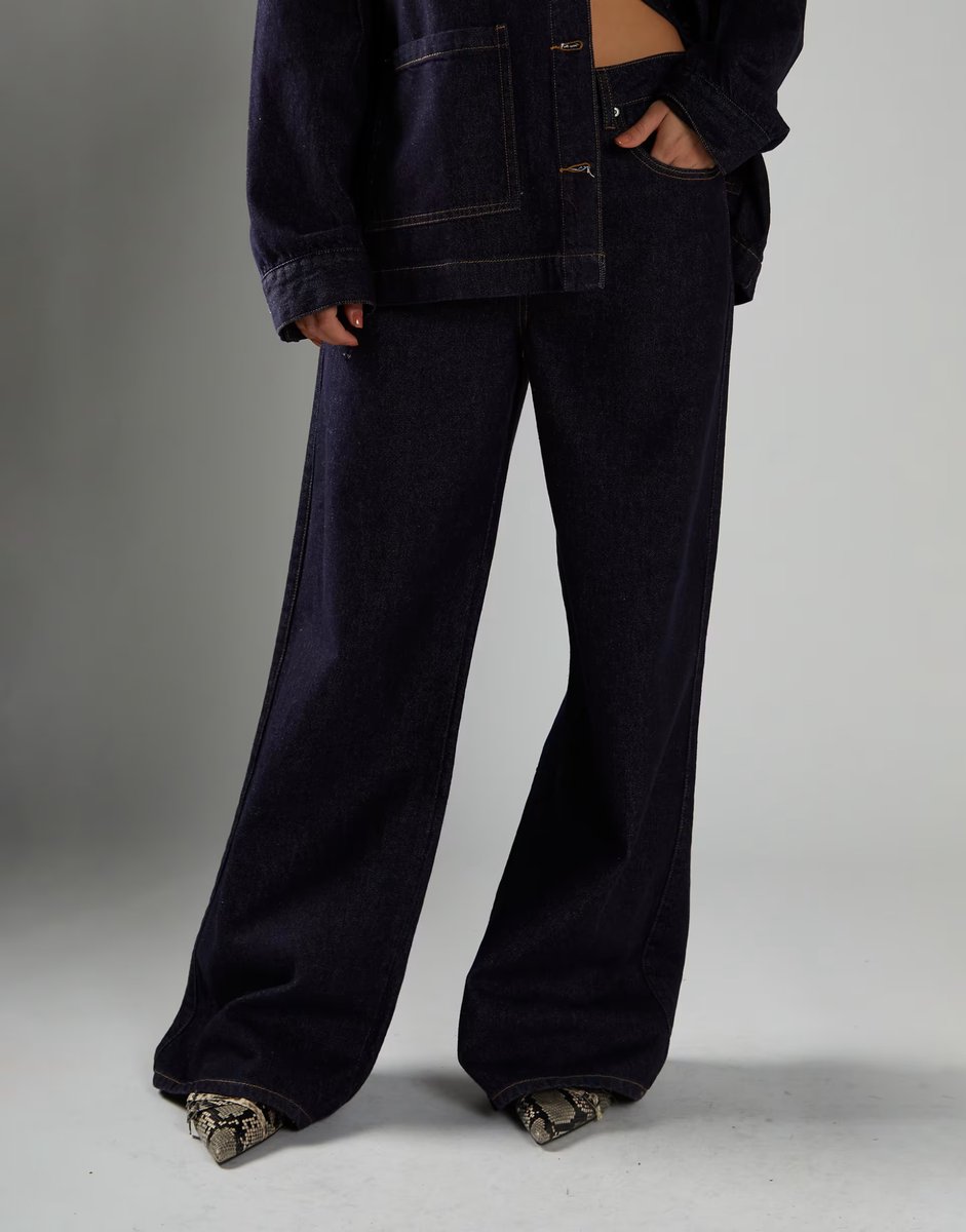 ASOS Glamorous Wide-Leg Mid-Rise-Jeans in dark indigo - 3