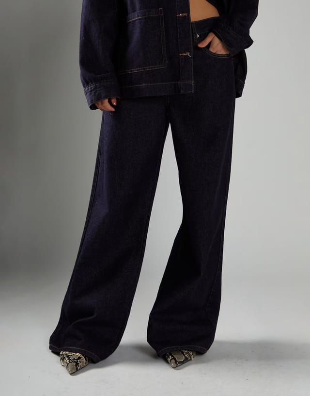 ASOS Glamorous Wide-Leg Mid-Rise-Jeans in dark indigo - 3