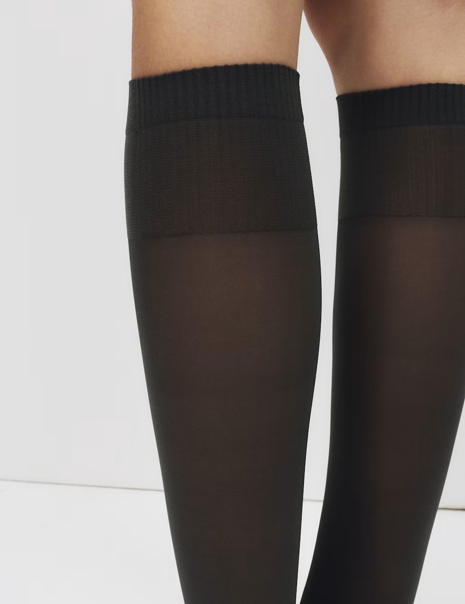 Marks & Spencer M&S 3pk 20 Denier Firm Support Knee Highs Nearly Black - 3
