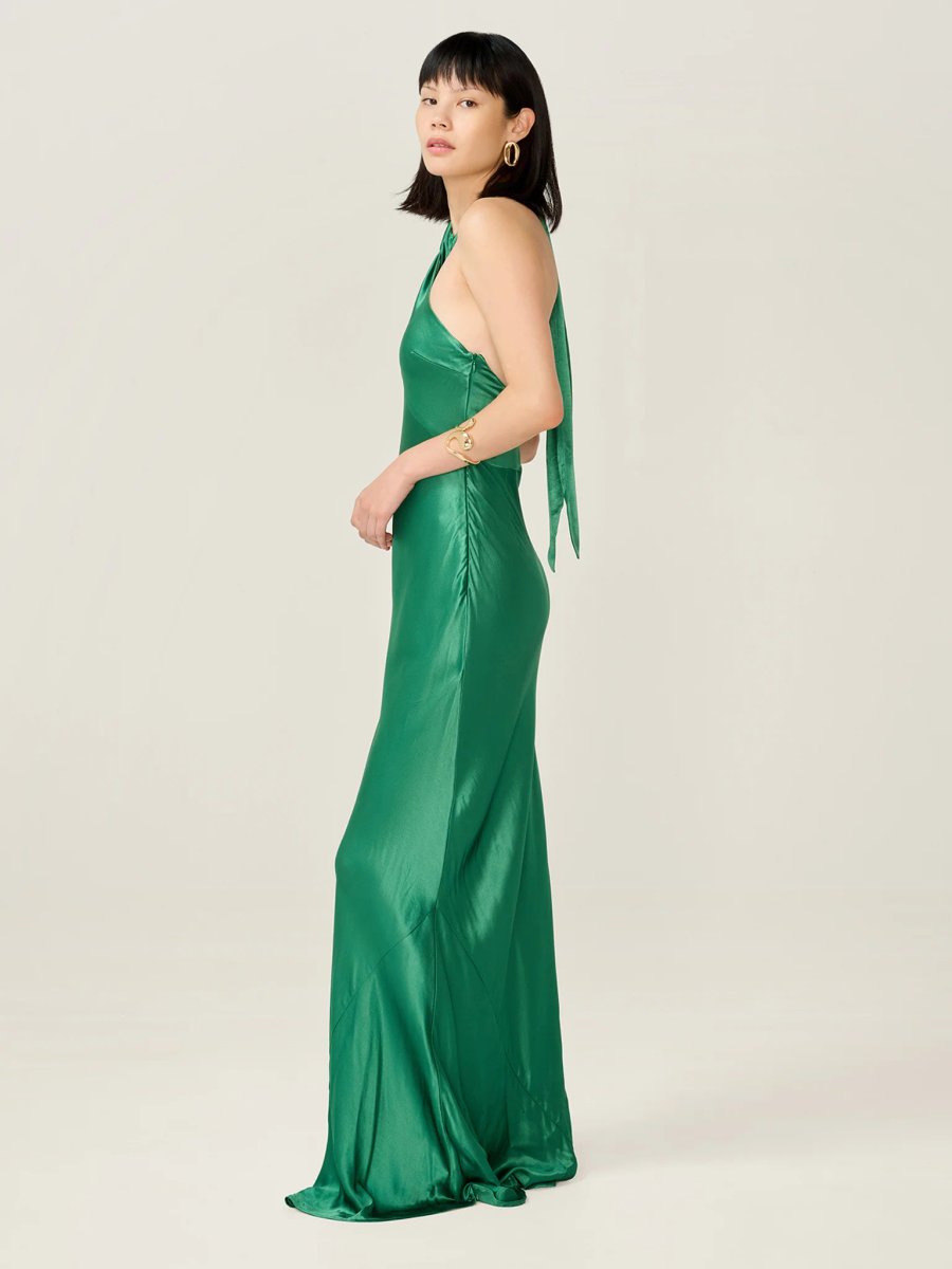 OMNES Arles Dress in Forest Green - 2