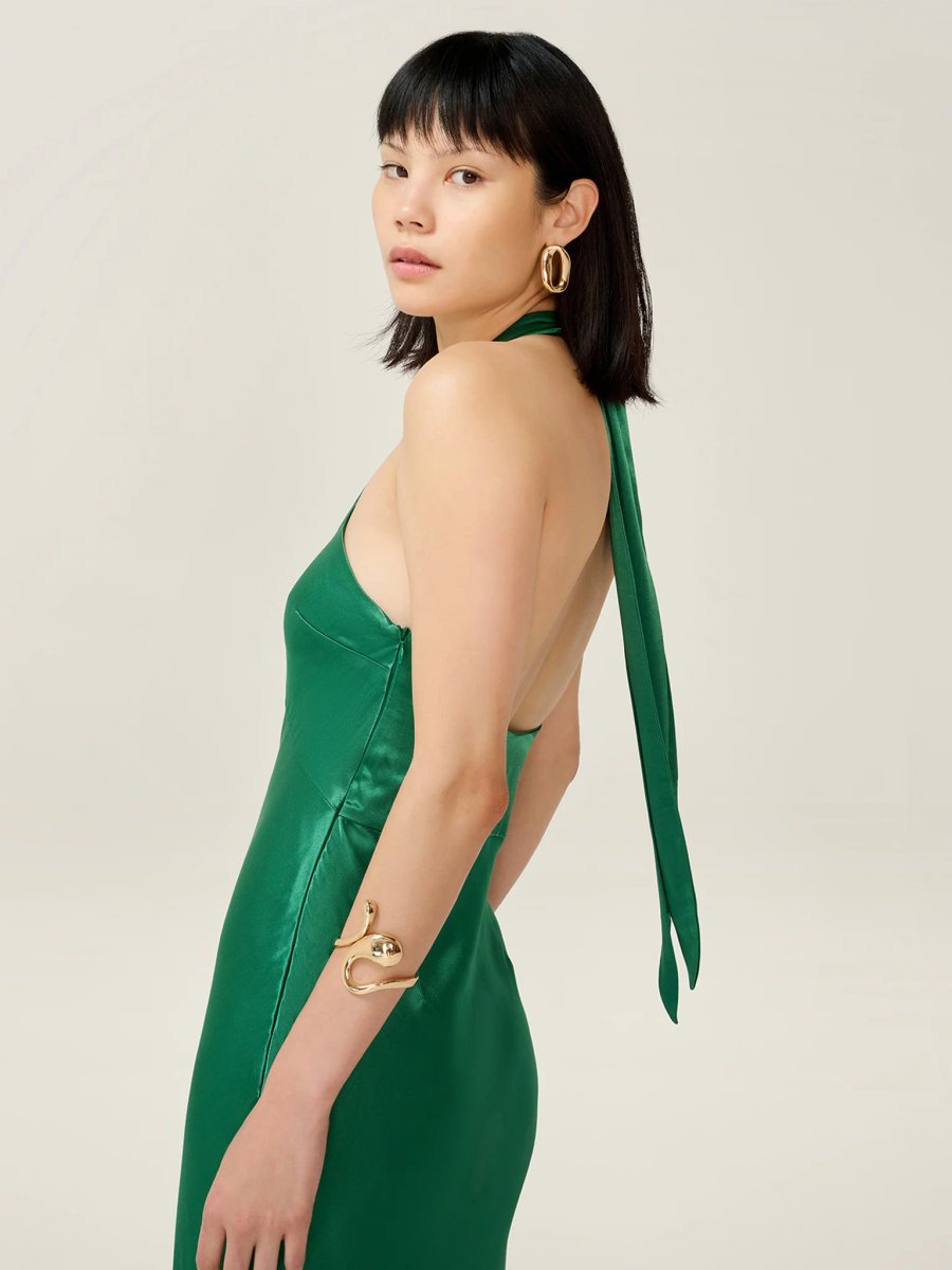 OMNES Arles Dress in Forest Green - 4