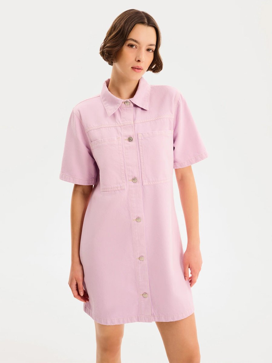 OMNES Olivia Denim Dress in Lilac - 2