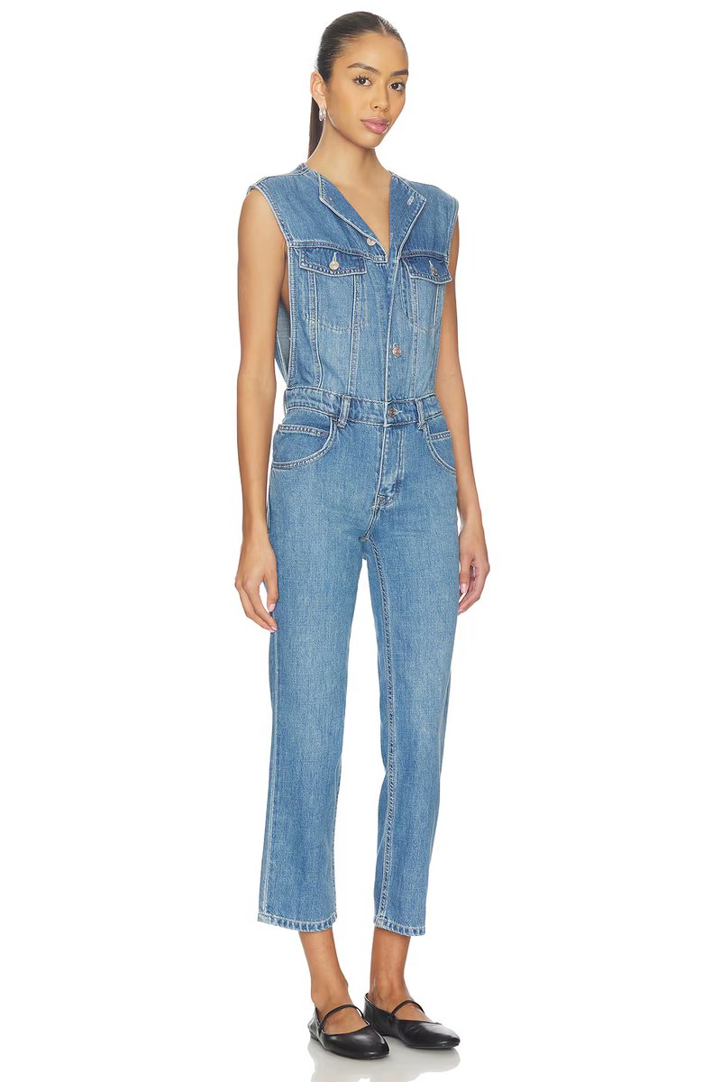 revolve x We The Free All You Need Denim Coverall In Bea Blue - 2
