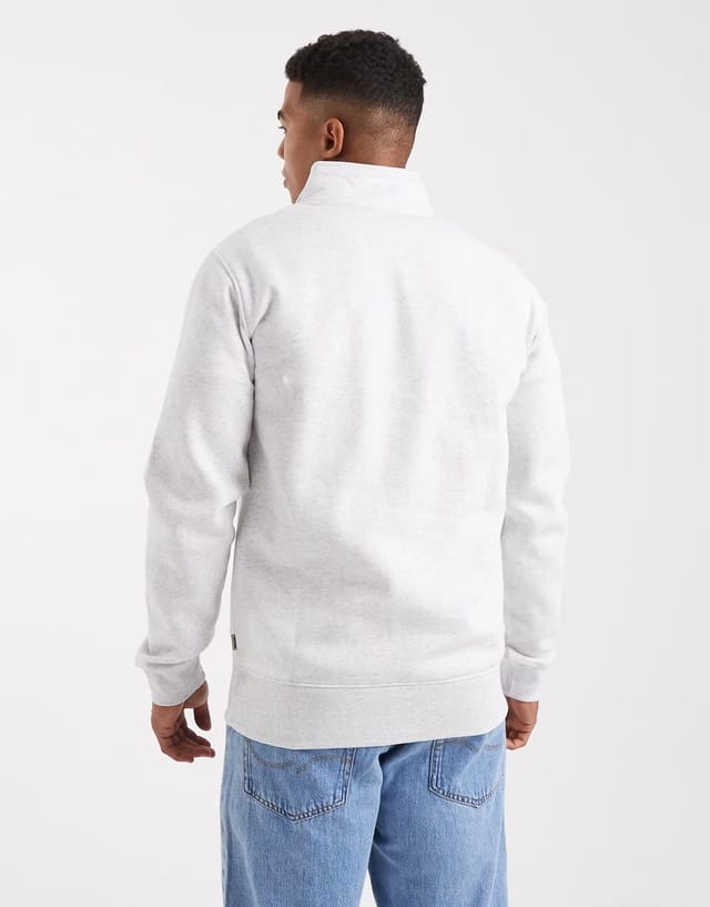 ASOS ONLY & SONS half zip sweat in light grey - 3