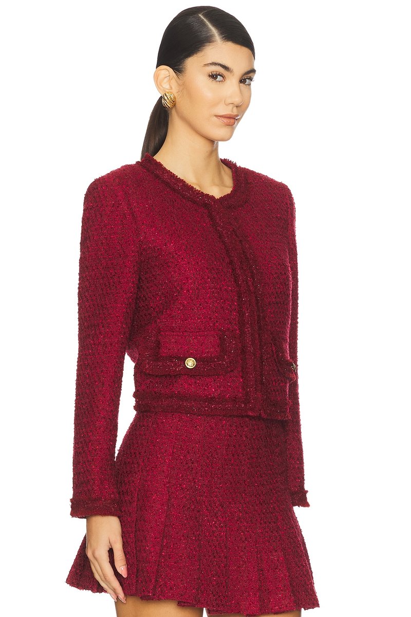 revolve Landon Cropped Box Jacket With Trim - 2