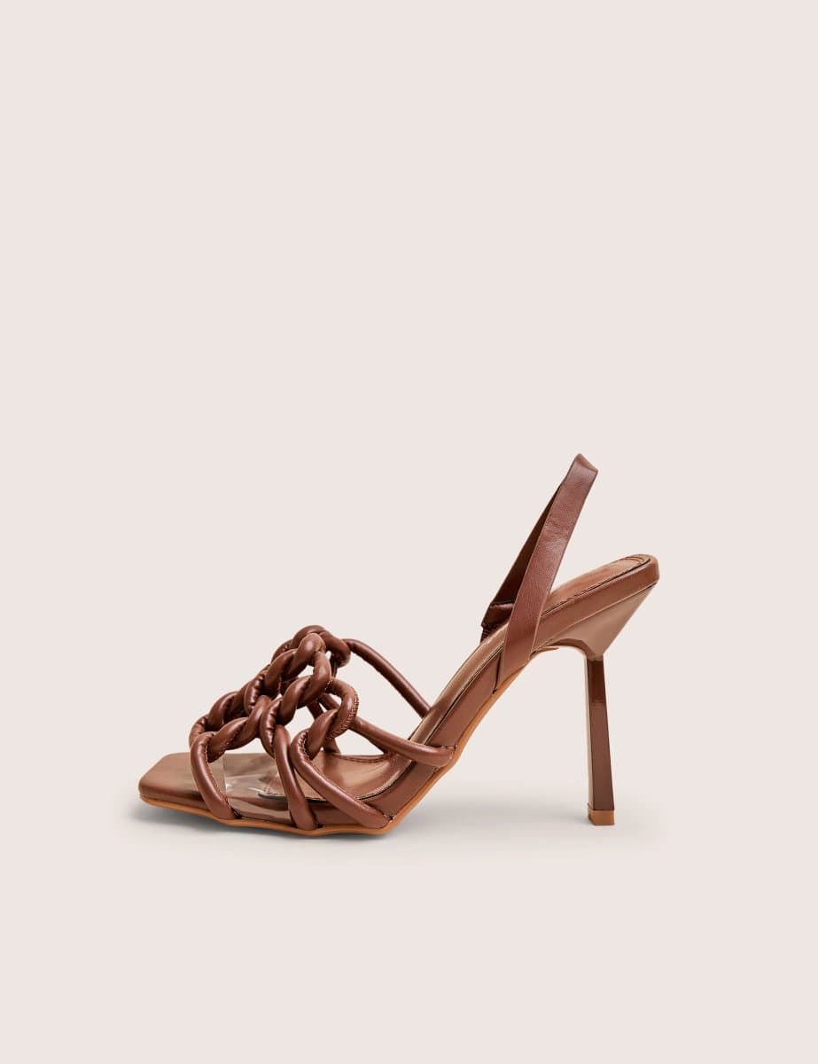Public Desire Public Desire Chocolate Knotted Slingback Heels