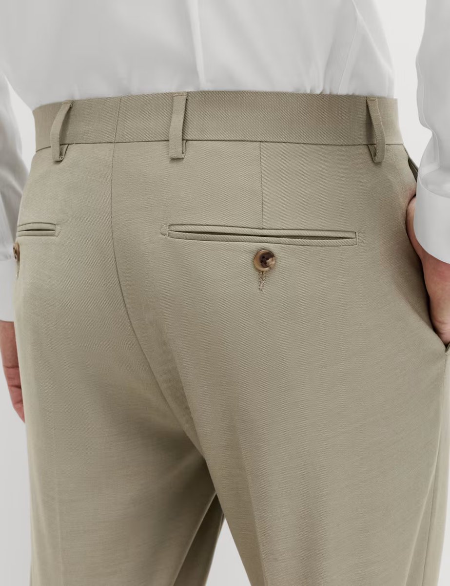 Marks & Spencer M&S Slim Fit Stretch Ultimate Suit Trousers Pale Green - 4