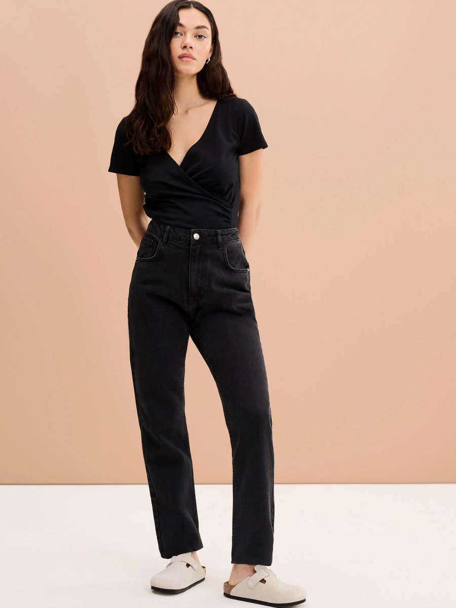 OMNES Hilary Jersey Top in Black - 2